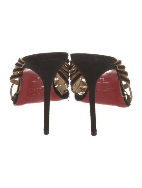 Christian Louboutin Suede Chain-Link Accents Slides