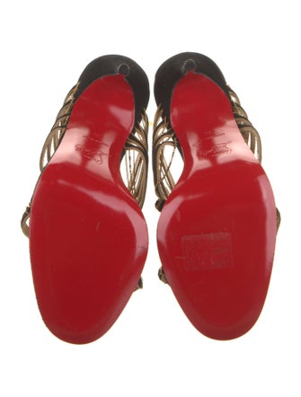 Christian Louboutin Suede Chain-Link Accents Slides