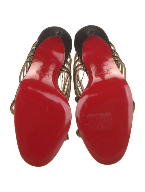 Christian Louboutin Suede Chain-Link Accents Slides