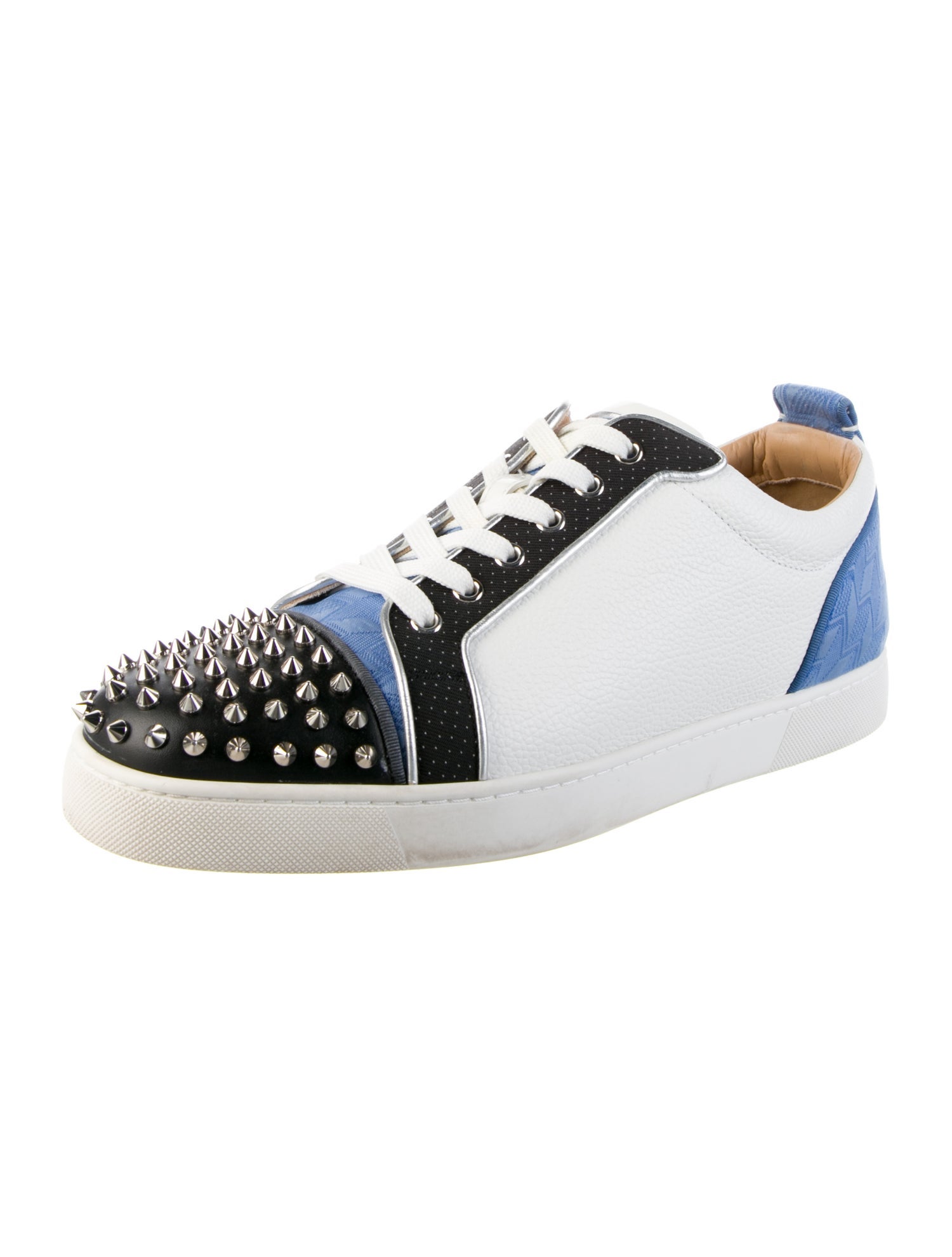 Christian Louboutin Spike Accents Leather Sneakers