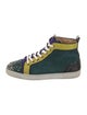 Christian Louboutin Suede Colorblock Pattern Sneakers