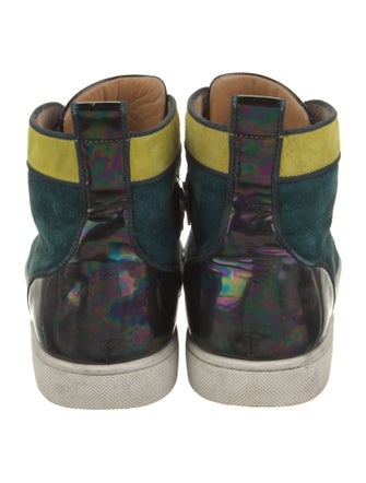 Christian Louboutin Suede Colorblock Pattern Sneakers