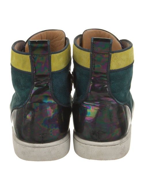 Christian Louboutin Suede Colorblock Pattern Sneakers