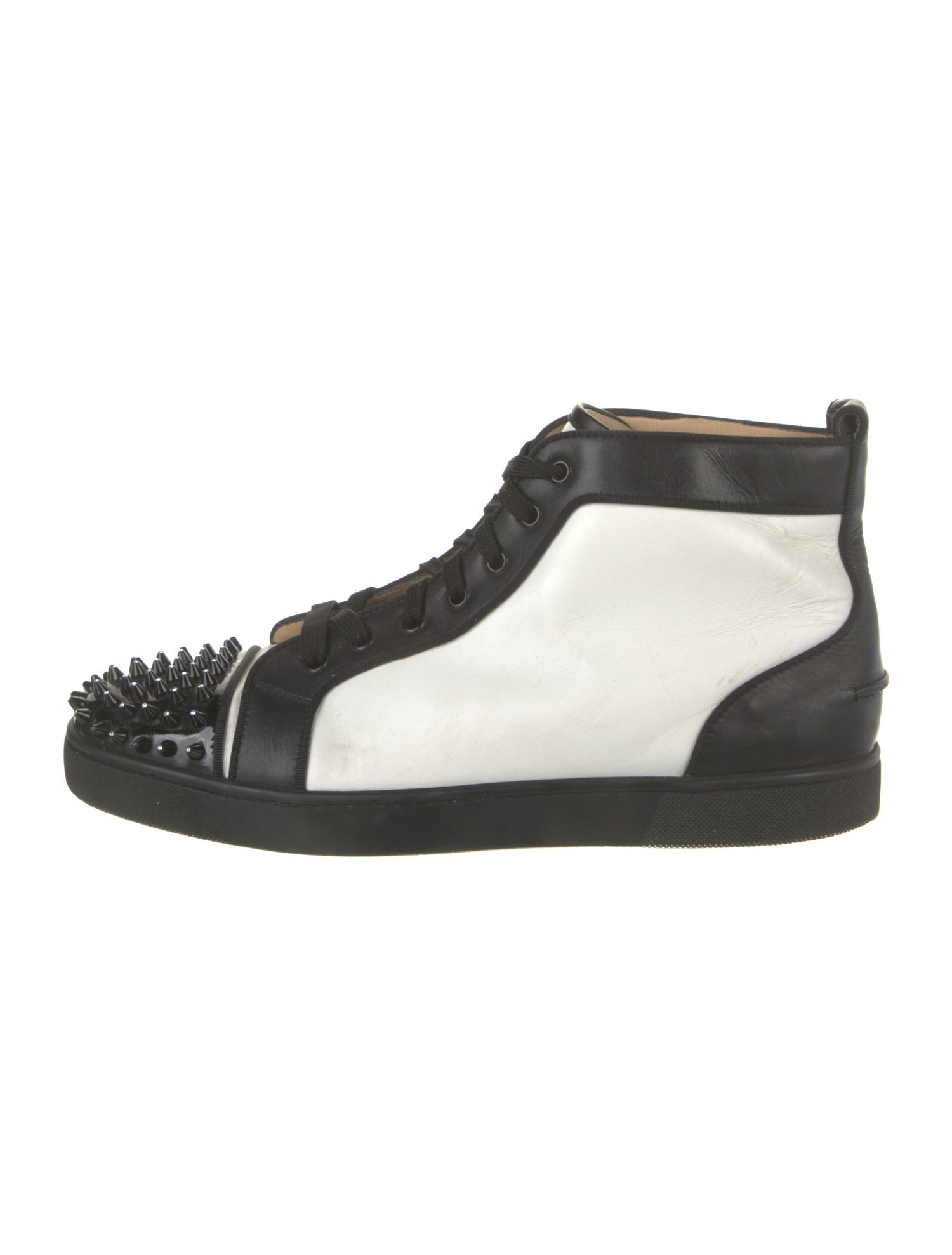 Christian Louboutin Spike Accents Leather Sneakers