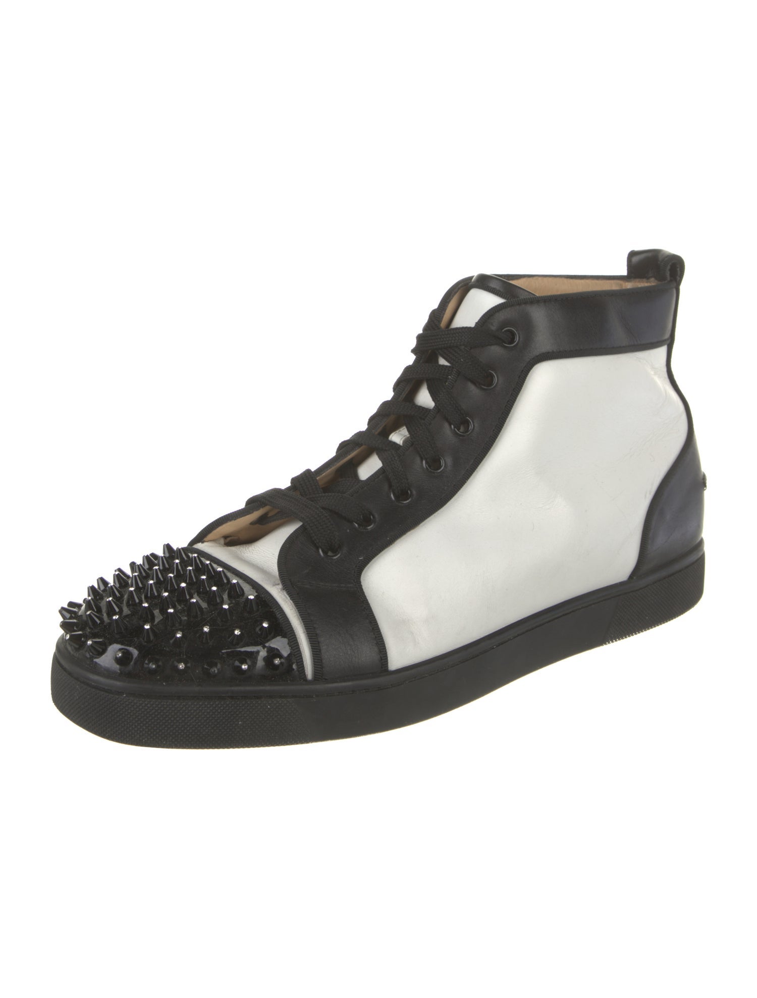 Christian Louboutin Spike Accents Leather Sneakers