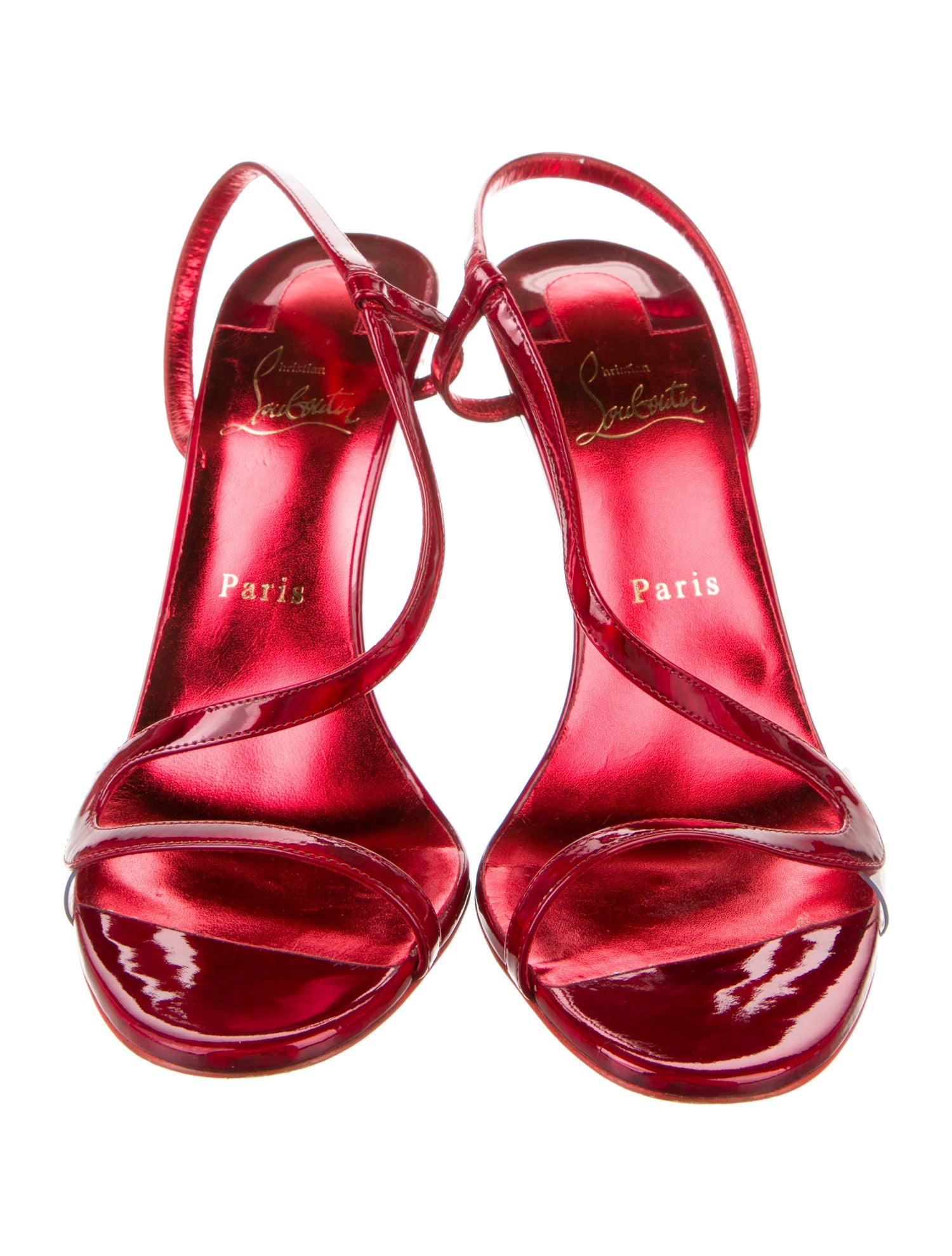 Christian Louboutin Patent Leather T-Strap Sandals