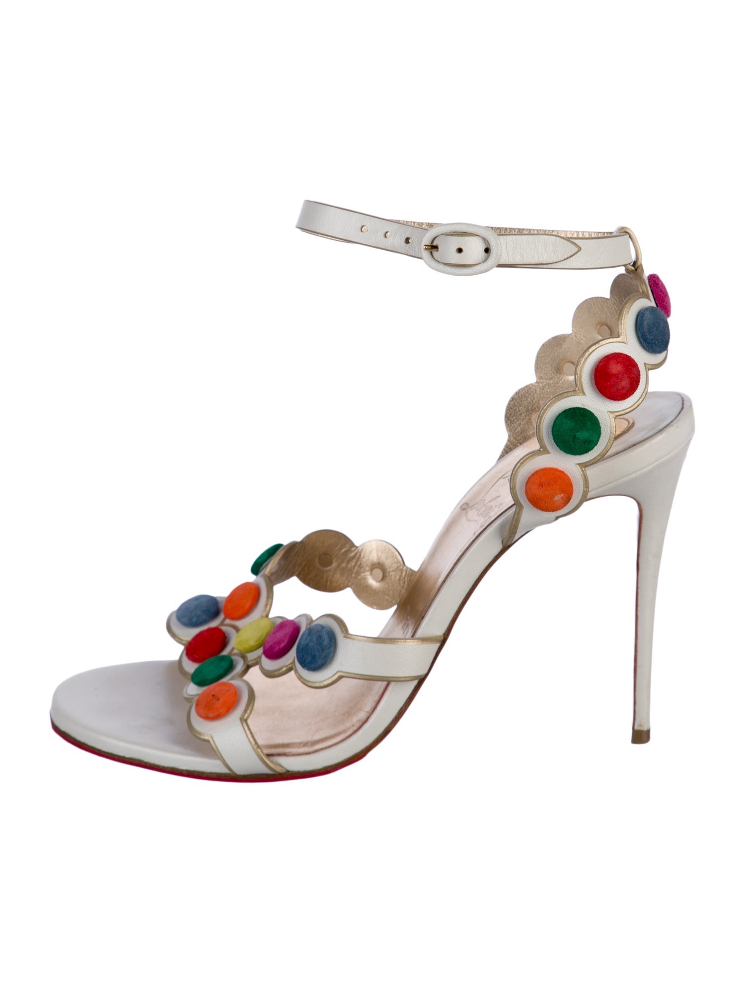 Christian Louboutin Leather Colorblock Pattern Sandals