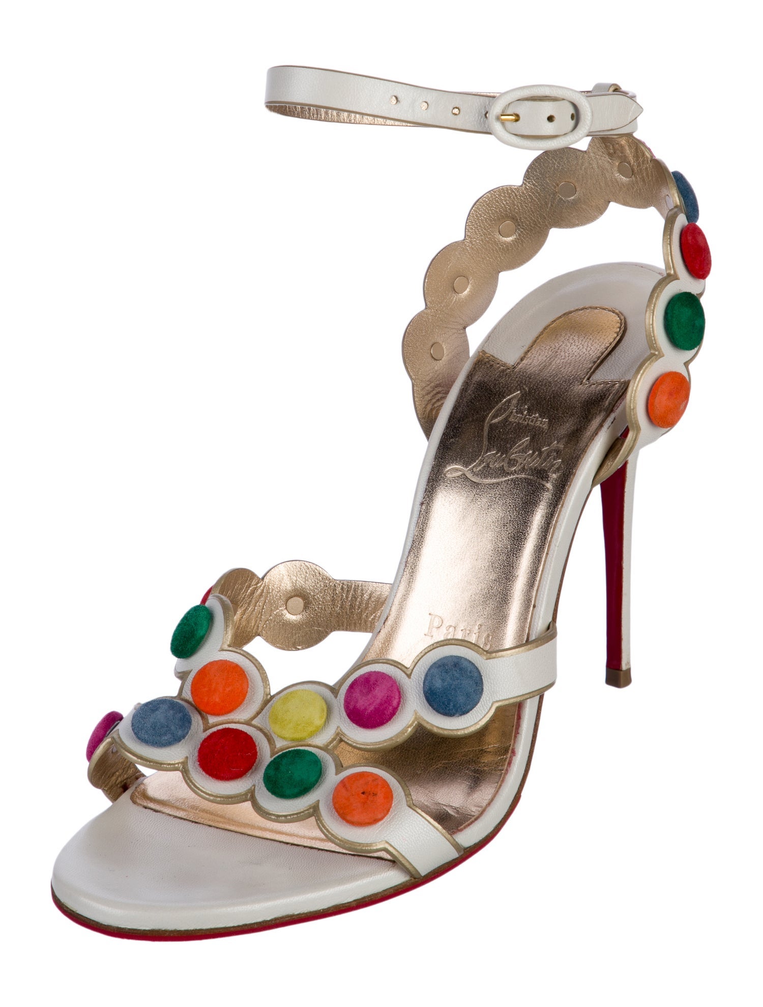 Christian Louboutin Leather Colorblock Pattern Sandals