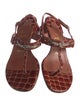 Christian Louboutin Embossed Leather Animal Print T-Strap Sandals