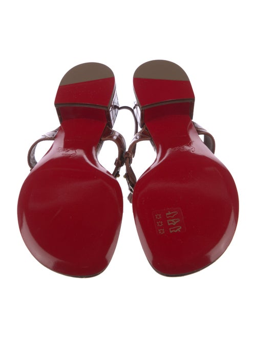 Christian Louboutin Embossed Leather Animal Print T-Strap Sandals