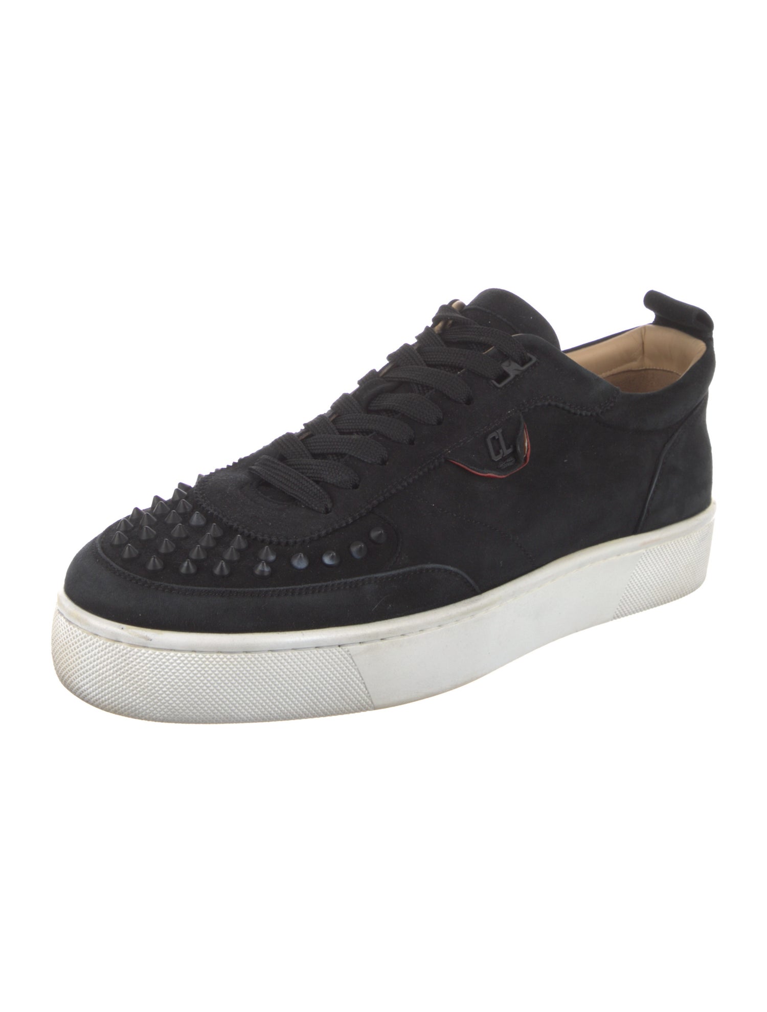 Christian Louboutin Spike Accents Suede Sneakers