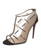 Christian Louboutin Mesh Mesh Accents T-Strap Sandals