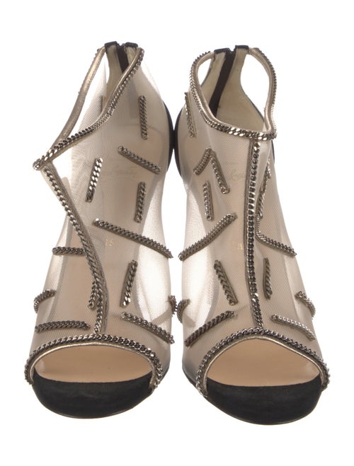 Christian Louboutin Mesh Mesh Accents T-Strap Sandals