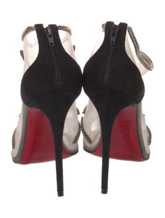 Christian Louboutin Mesh Mesh Accents T-Strap Sandals
