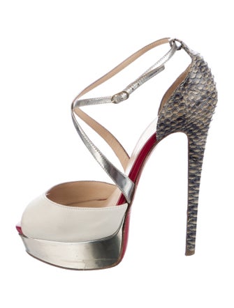 Christian Louboutin Leather Animal Print D'Orsay Pumps