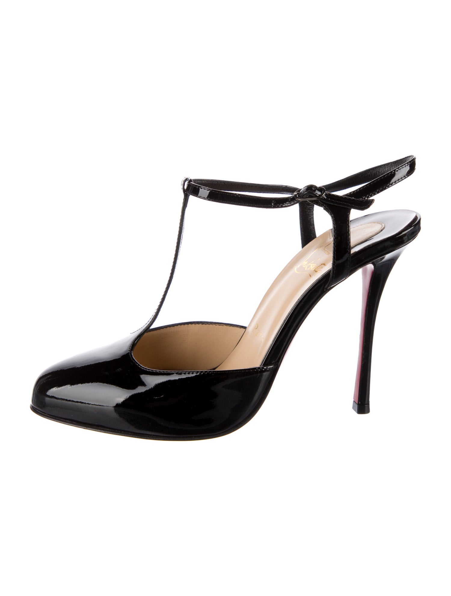 Christian Louboutin Patent Leather T-Strap Pumps