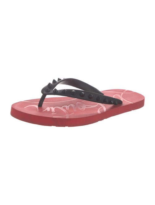 Christian Louboutin Spike Accents Rubber Flip Flops