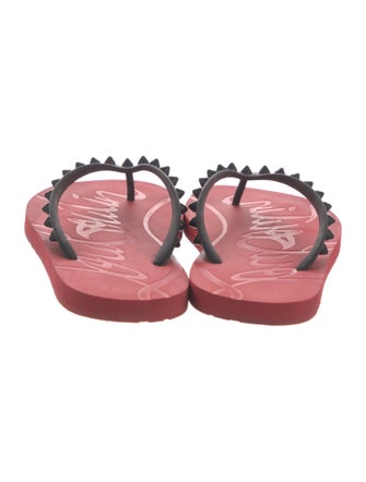 Christian Louboutin Spike Accents Rubber Flip Flops