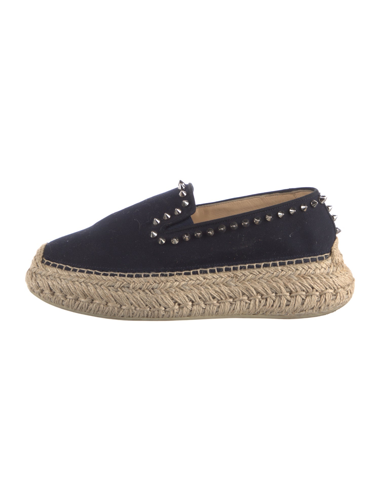 Christian Louboutin Canvas Studded Accents Espadrilles