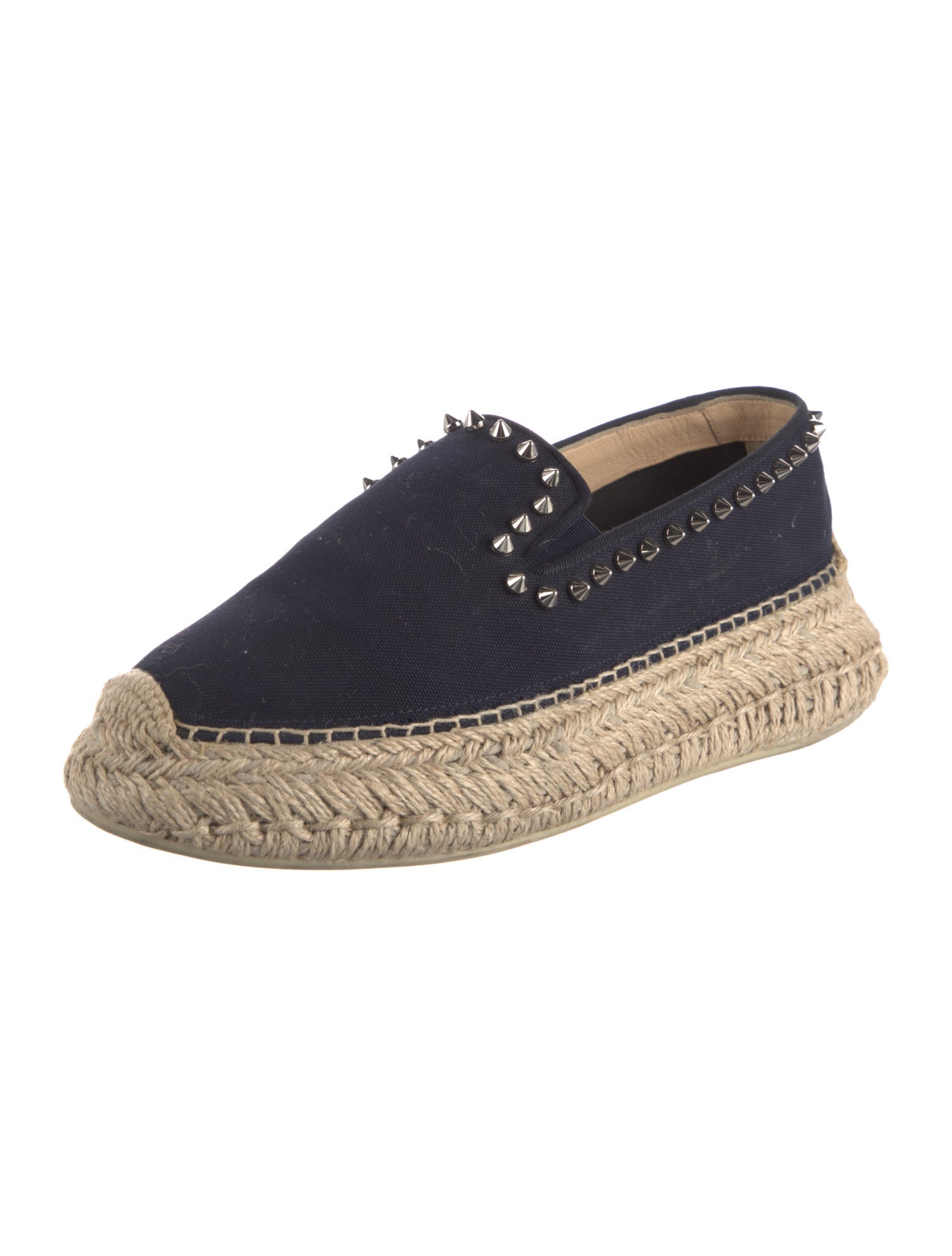 Christian Louboutin Canvas Studded Accents Espadrilles