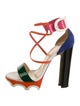 Christian Louboutin Patent Leather Colorblock Pattern Sandals
