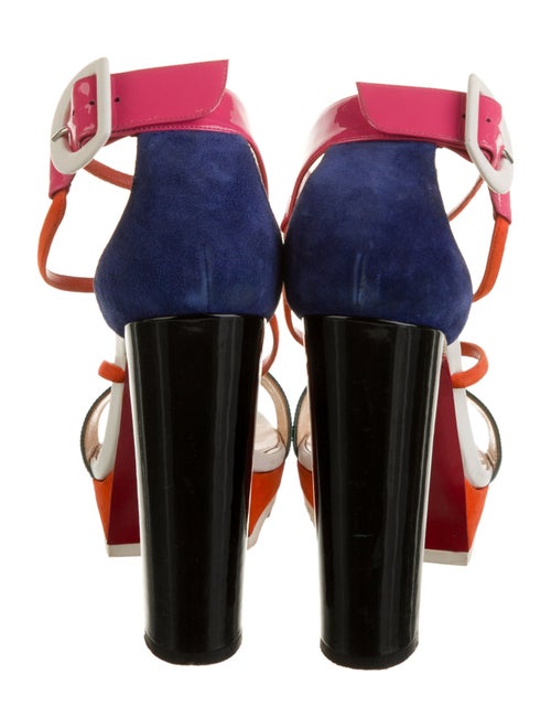 Christian Louboutin Patent Leather Colorblock Pattern Sandals