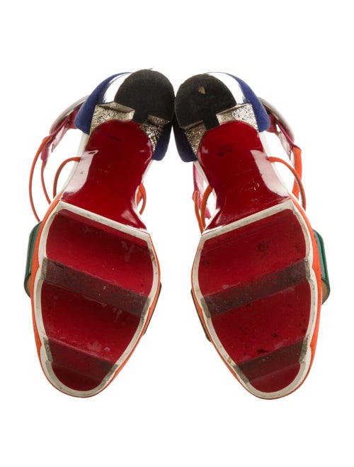 Christian Louboutin Patent Leather Colorblock Pattern Sandals