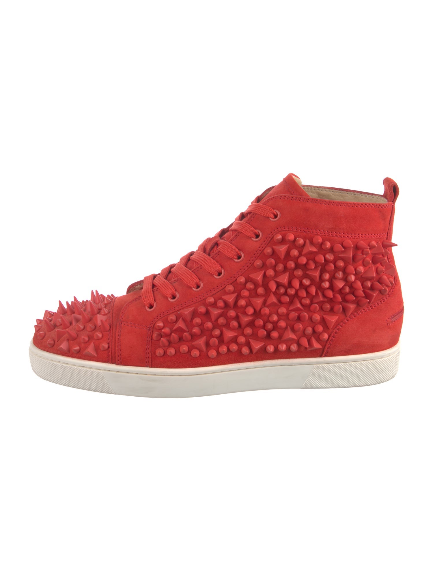 Christian Louboutin Spike Accents Suede Sneakers