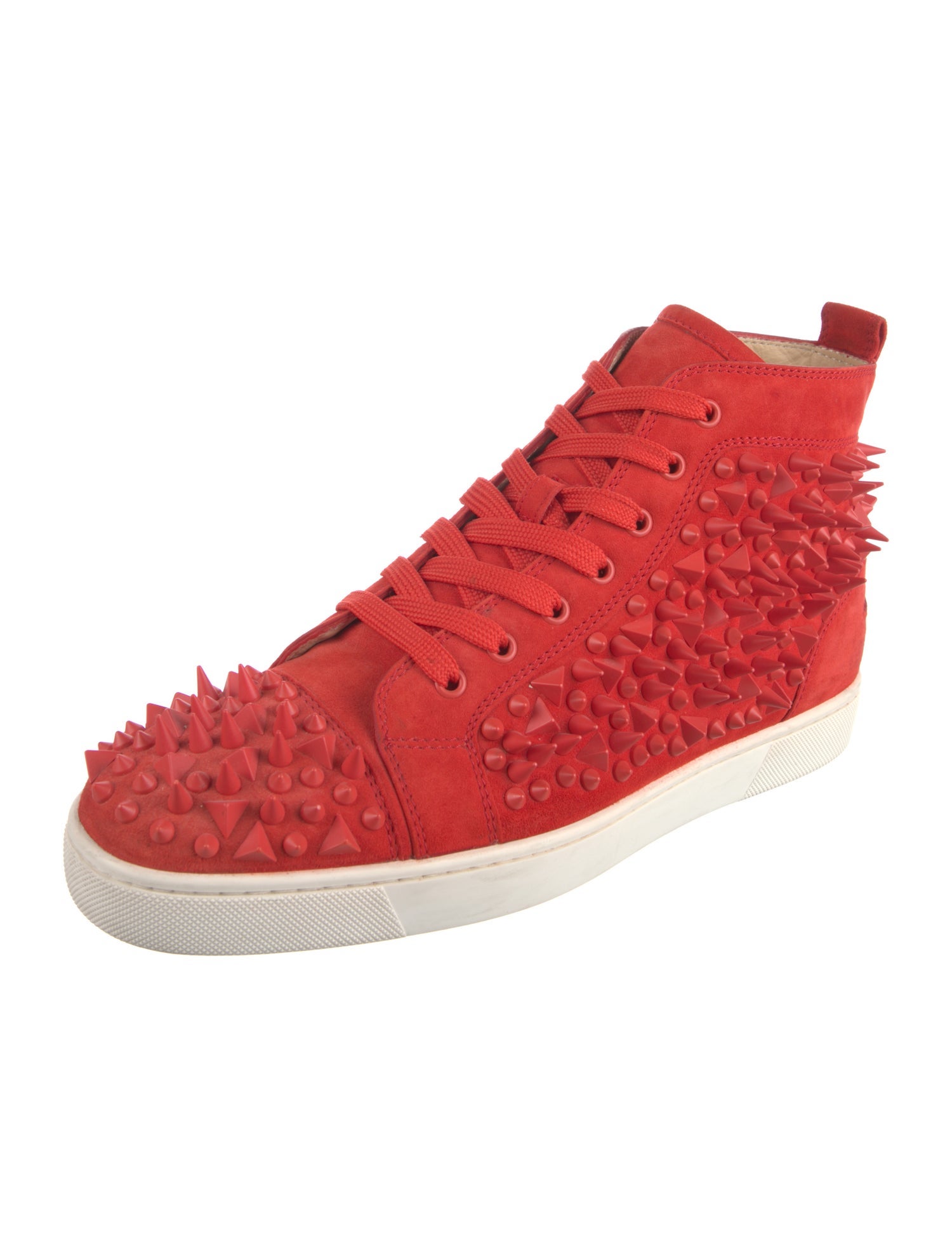 Christian Louboutin Spike Accents Suede Sneakers