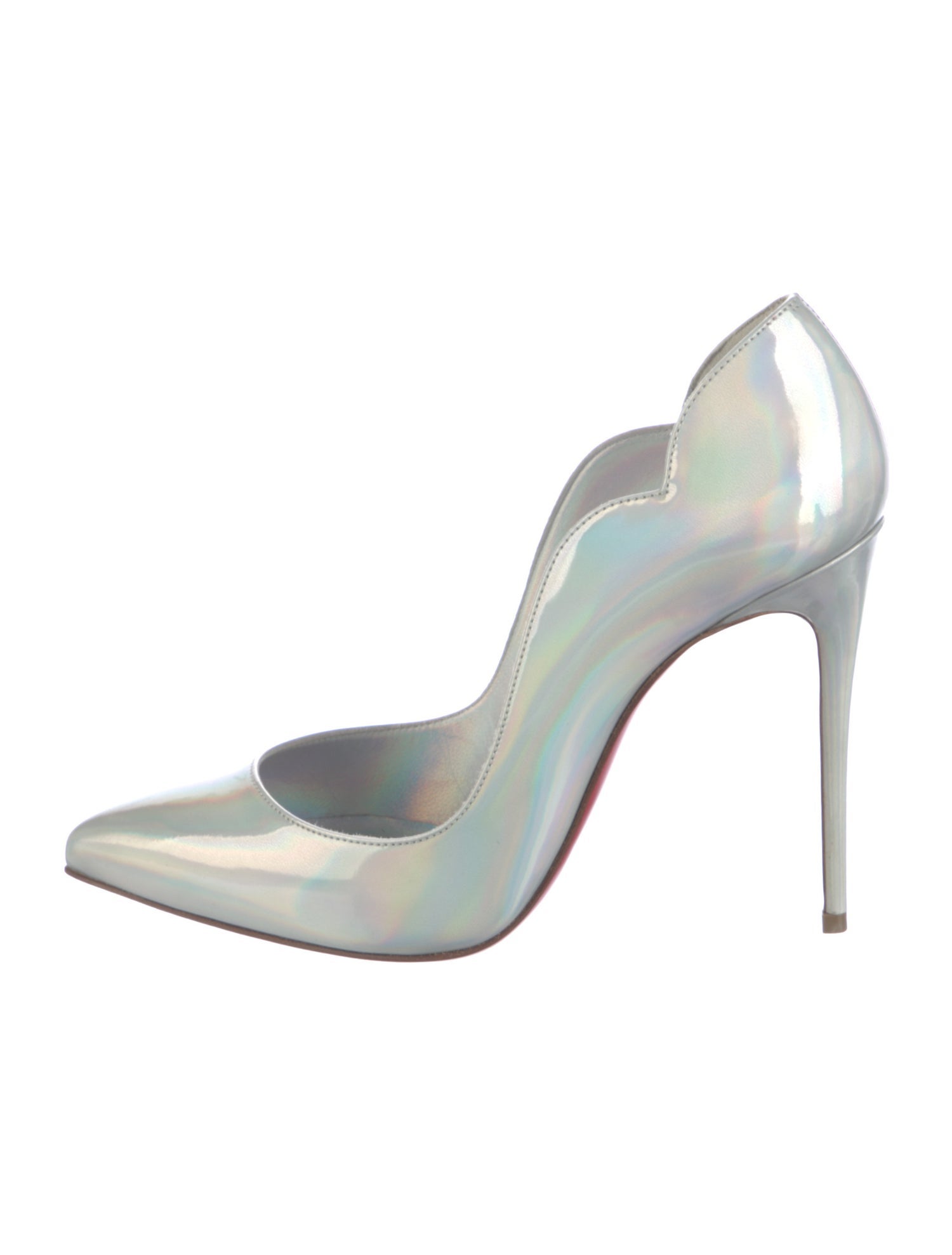 Christian Louboutin Patent Leather Scalloped Accent Pumps