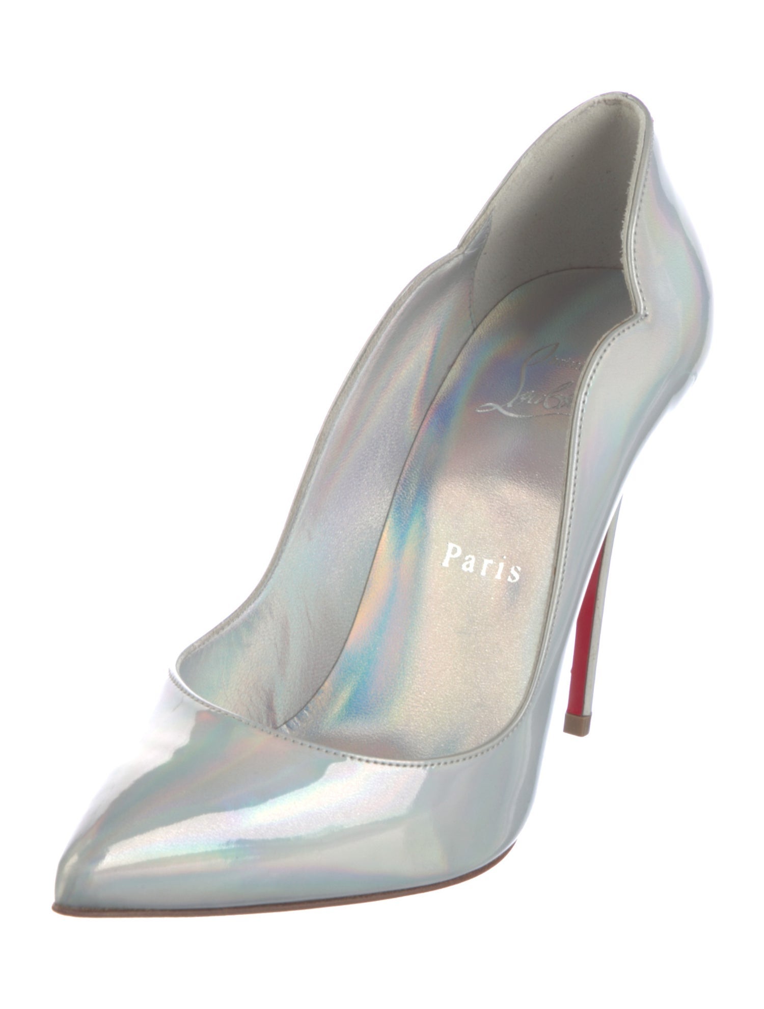 Christian Louboutin Patent Leather Scalloped Accent Pumps