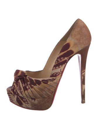 Christian Louboutin Printed Pleated Accents Pumps