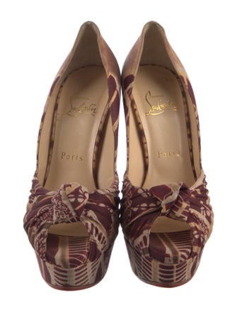 Christian Louboutin Printed Pleated Accents Pumps