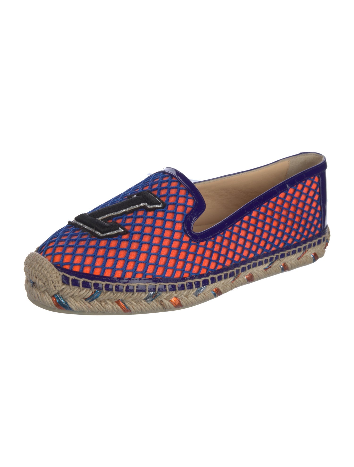 Christian Louboutin Mesh Embroidered Accent Espadrilles