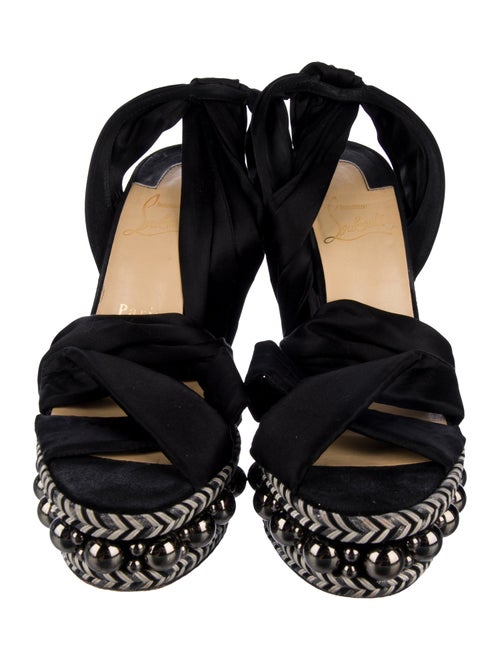 Christian Louboutin Satin Studded Accents Espadrilles