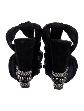 Christian Louboutin Satin Studded Accents Espadrilles