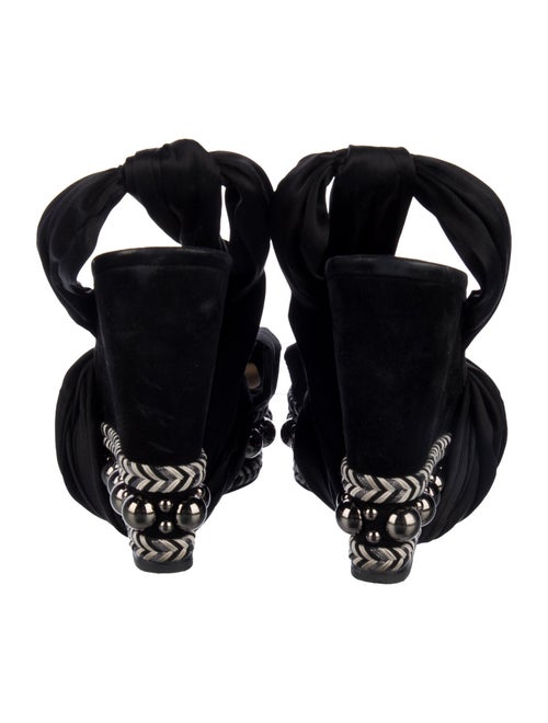 Christian Louboutin Satin Studded Accents Espadrilles