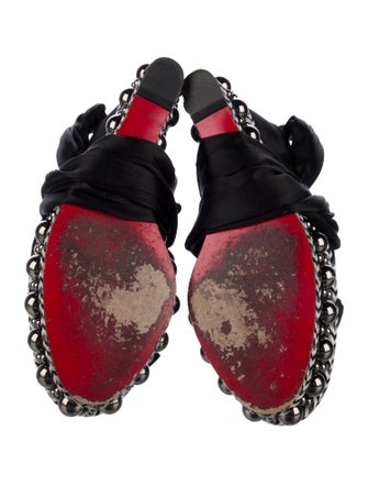 Christian Louboutin Satin Studded Accents Espadrilles