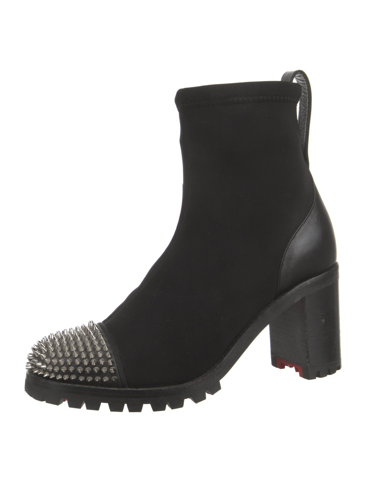 Christian Louboutin Spike Accents Neoprene Sock Boots
