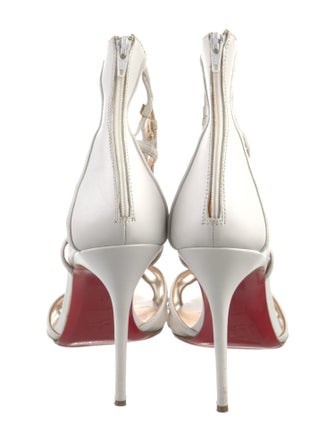 Christian Louboutin Leather Mesh Accents T-Strap Pumps