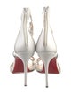 Christian Louboutin Leather Mesh Accents T-Strap Pumps