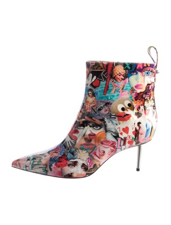 Christian Louboutin Patent Leather Printed Boots