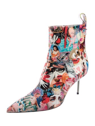 Christian Louboutin Patent Leather Printed Boots