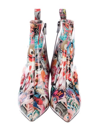 Christian Louboutin Patent Leather Printed Boots