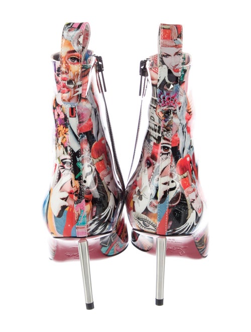 Christian Louboutin Patent Leather Printed Boots