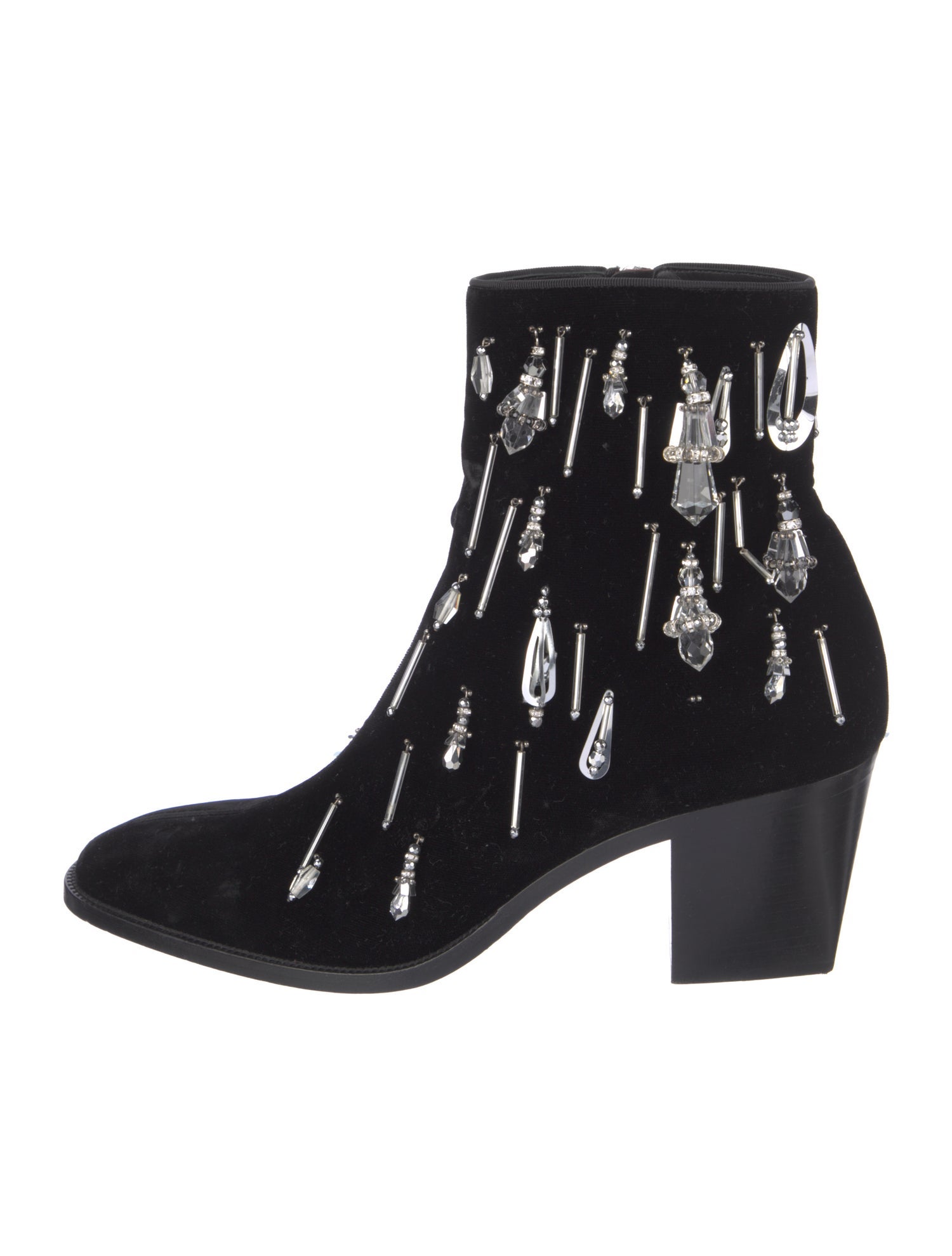 Christian Louboutin Velvet Crystal Embellishments Boots