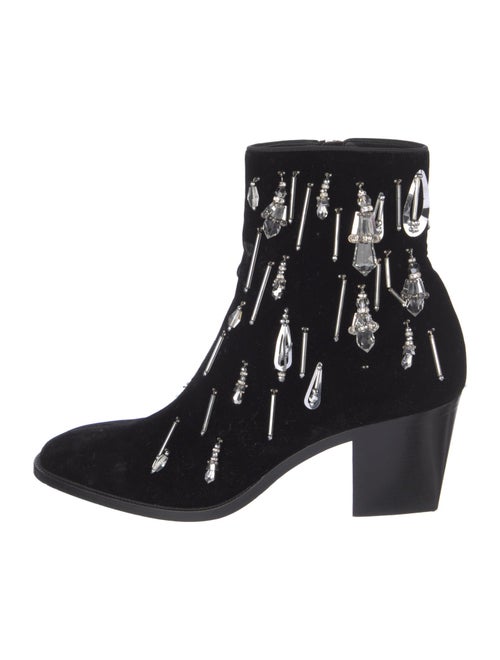 Christian Louboutin Velvet Crystal Embellishments Boots