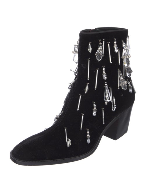Christian Louboutin Velvet Crystal Embellishments Boots