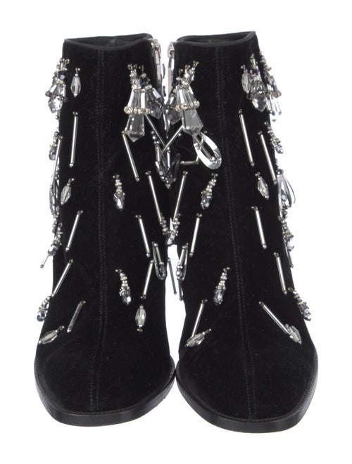 Christian Louboutin Velvet Crystal Embellishments Boots