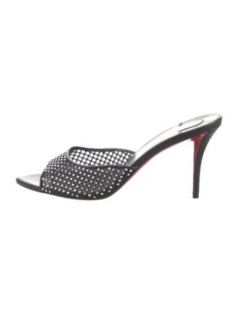 Christian Louboutin Leather Mesh Accents Mules